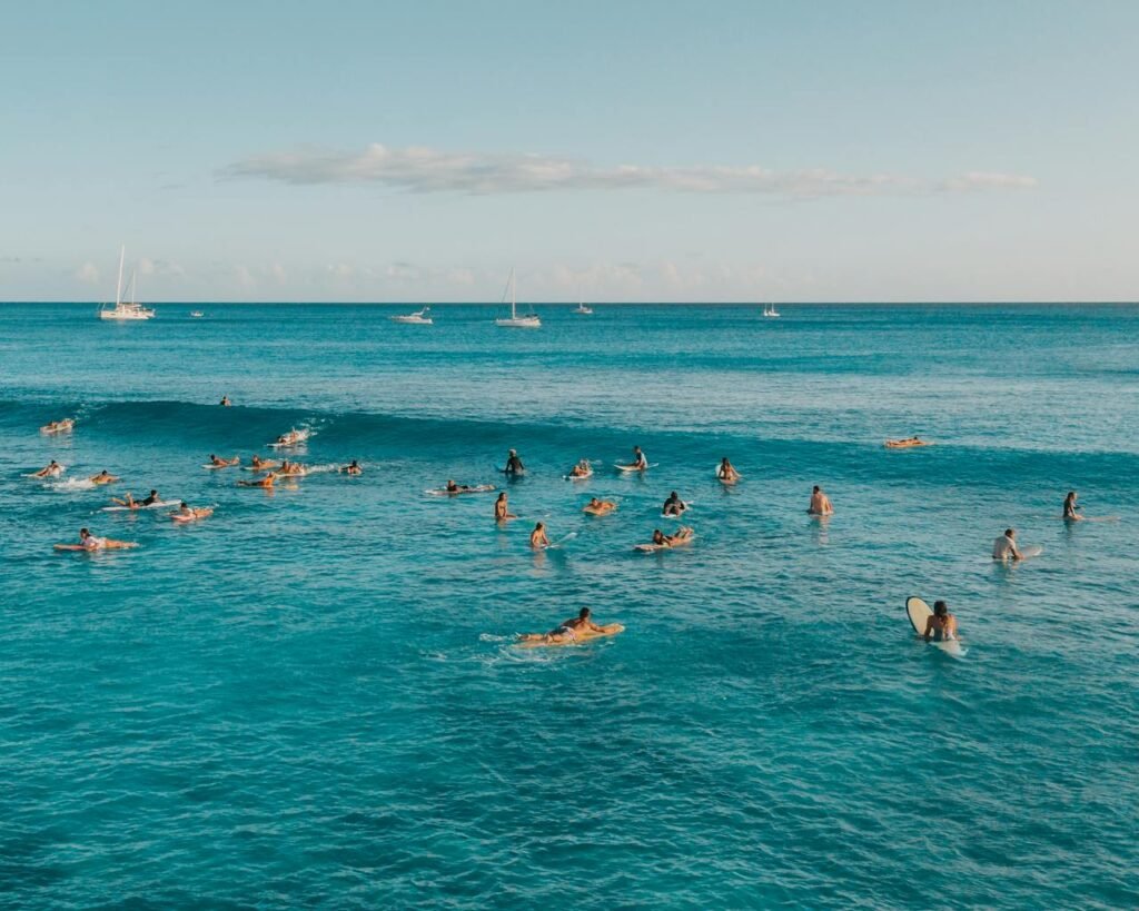 people surfing